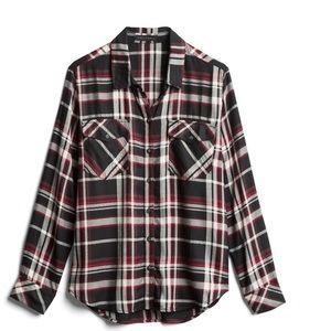 Sanctuary plaid boyfriend for life button down
